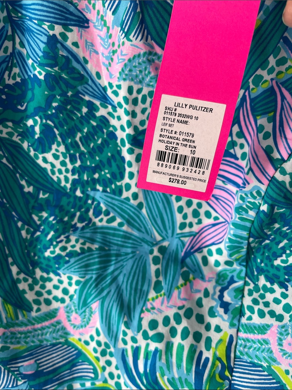 Lilly Pulitzer Blue Green Pink Tropical Two-Piece Maxi Dress - Picture 6 of 9